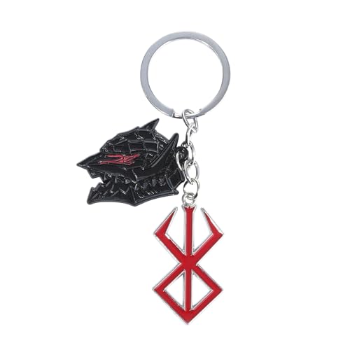 SONGCHANGJEWELRY Manga Berserkers Behelit Necklace Keychain - Brand Of Sacrifice Logo Blood Red Berserker Pendant