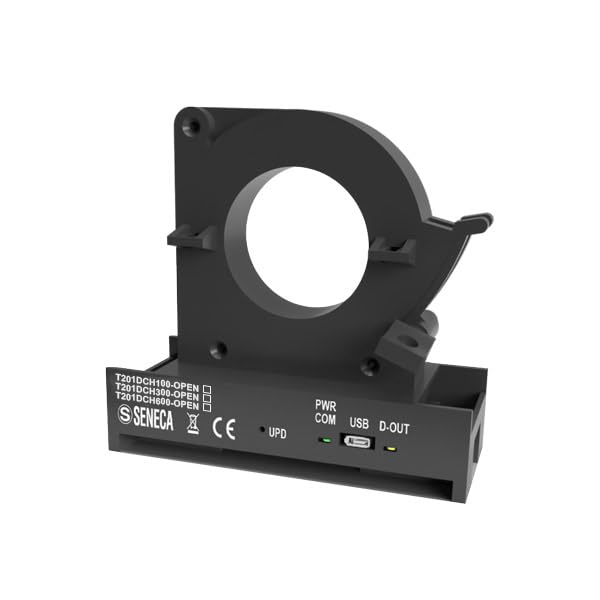 SENECA - T201DCH300-OPEN - Trasduttore di corrente AC/DC (± 300 A) apribile a effetto Hall TRMS con uscita 0..10 V