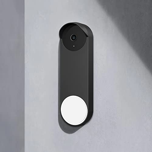 Image of Silicone Case for Google Nest Hello Doorbell (Battery) Cover - Weatherproof Protective Silicone Doorbell Skin Case (Black)