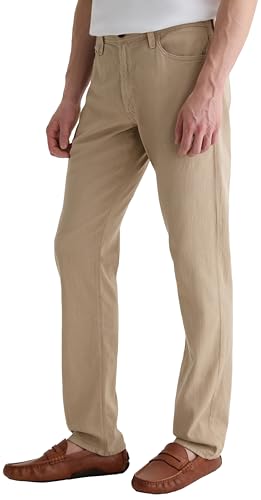 AG Adriano Goldschmied Men's Everett Slim Straight Linen Pant