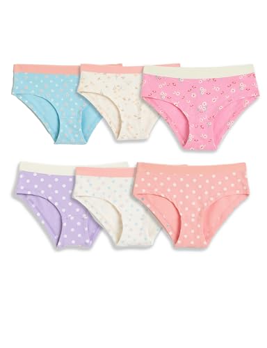 Image of Amazon Brand - Symbol Girls Assorted Prints Cotton Stretchable Briefs with Soft Waistband | Aged 3-14 Years (Available in Combo Pack of 3 and 6)