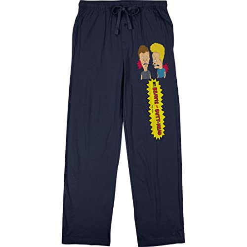 Bioworld Beavis & Butthead Men's Navy Sleep Pajama Pants