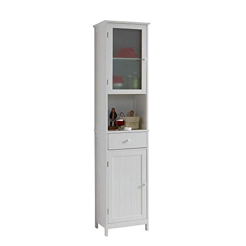 FMD 905-001 Stockholm 1 Armoire de salle de Bains 2 Portes et 1 Compartiment 40 x 180 x 35 cm