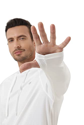 Yundobop Men's UPF 50+ Rash Guard Swim Shirt Long Sleeve Athletic Hoodies Lightweight Fishing Running Thumbholes Shirt4