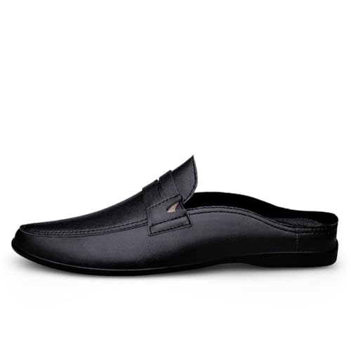 Casual Men's Dress Slip-on Mule Sandals Loafer Shoes, Leather Slippers Formal Party Backless Sandals for Men3
