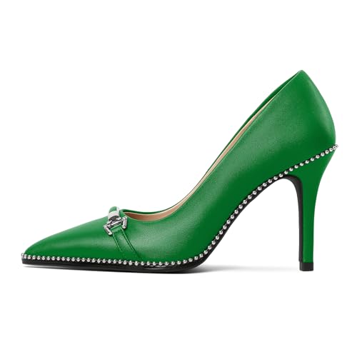 Image of Women's High Heel Pumps Stiletto Heel Pumps for Women Pointed Toe Heels Elegant Classic 3.5 Inch Beaded Pumps
