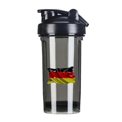 Torn Broken Germany German Flag 1 18 Ounce Shaker Bottle Drink Mixer Leak-proof Pre Workout Protein Shakes Meal Replacement Shakes Bottles 500ML/18 Oz Black