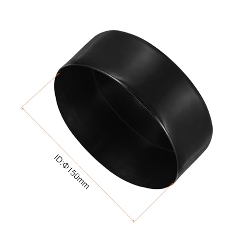 Image of uxcell 2pcs Rubber End Caps 150mm(6 inch) ID Vinyl Round Tube Bolt Cap Cover Screw Thread Protectors Black, 50mm Height