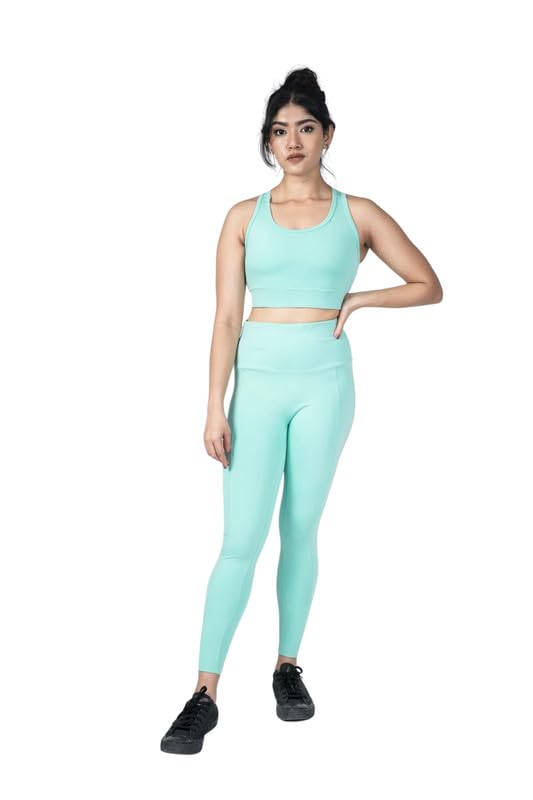 Image of Gym Wear Co-ord Set for Women Stretchable Top & Leggings for Women's & Girls Suitable for Yoga Jogging & Gym Western Coord Set