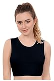 Kosher Casual High Neck Cropped Tank Tops for Women – Modest Crop Tank Top for Layering Under Dresses, Blouses, and Cardigans – Sleeveless Crop Tops for Women – (X-L, Black)