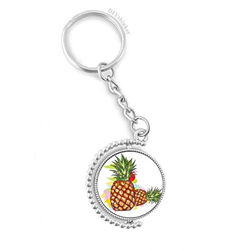 Porte-clé ananas rotatif couple DIYthinker multicolore de 3.5 pouces