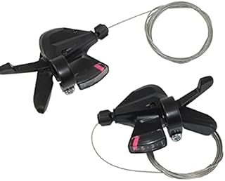 VONGLYHOO Bike Speed Shifter Cycling Shifters Bicycle Shifter Set Rapid Fire Thumb Shifter 8/24 Speed Lever Set Black with Inner Shift Cables