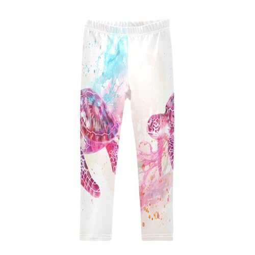 Toddler Girls Leggings Printed Yoga Pants Leggings Marine Turtle Jellyfish Innovative Page Design Soft Dr for Kids