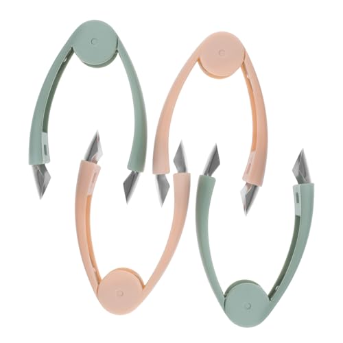 COLLBATH 4 piezas Descorazonador Frutas Acero Inoxidable Pelador Piña Pequeño Removedor Tallos y Tomates Herramienta Multifunción Ligera para Cocina y Picnic Colores Piel y Verde