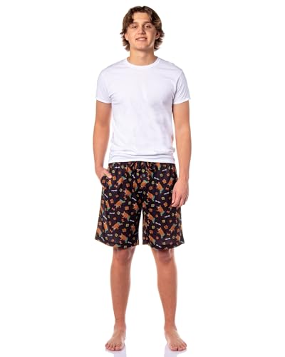 Scooby-Doo Men's Ruh-Roh! Snacks Dog Tag All-Over Print Lounge Sleep Pajama Shorts for Adults2