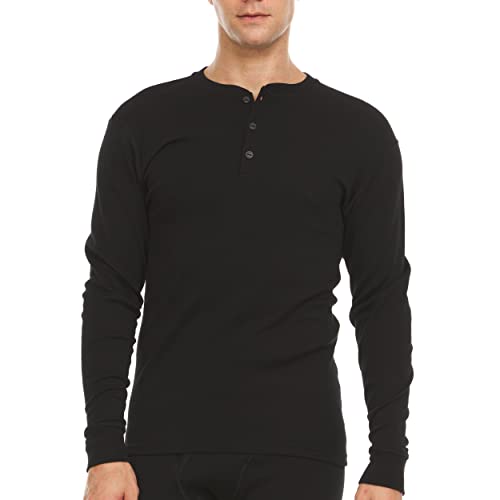 Long Sleeve Men's Henley - 100% Merino Wool - 3 Button Front
