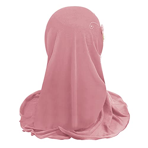 Muslim Hijab Girls Hijab Scarfs Head Wrap Scarf, Islamic Scarf Shawls Lace Headscarf Cap, Plain Hijabs for Girls Age 2-63