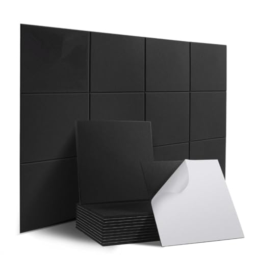 loyfreeyo �Ǘp�Չ��{�[�h�A���݁A�z���� 30×30×0.9cm 12������ ���ʃe�[�v�t�� �h�����A�� �Չ��� ���R��y�� �����x230kg/m2 �t�F���g�{�[�h �z���{�[�h �s�A�m �����p �� (�u���b�N)