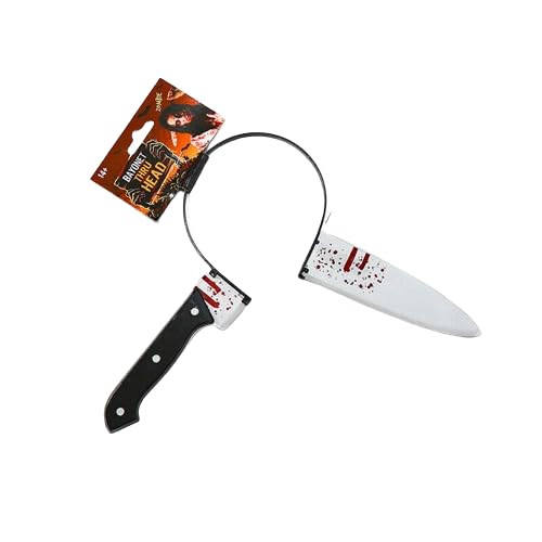 Boolavard Halloween Haarreifen Horror Blut Fake Axt Sägen Messer Gothic Stirnband Prop Dekor (Messer)