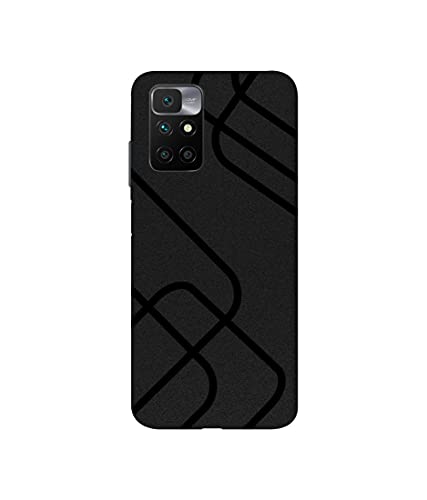 Image of Zig-Zag Black Line Design 3D Printed Hard Back Case Cover for Mi Redmi 10 Prime