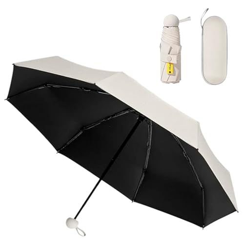 Guarda chuva de Bolso Ultra Compacto e Versátil – Mini Guarda-chuva Dobrável com Proteção UV, Leve e Portátil – Inclui Estojo Estilo Cápsula para Chuva e Sol - Cores Aleatórias
