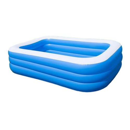 Piscina inflable para Trasero jardín balcón Piscina Hinchable Rectangular Fácil de instalar y drenar Alto factor de seguridad Suave y anticolisión Piscina Desmontable Hinchable- Color: Azul