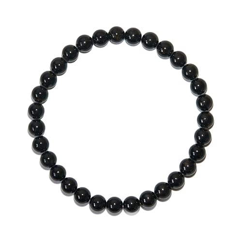 BANANE LAB Black Tourmaline Beaded Bracelet with Mystery Polished Crystal Pendant - 6mm Real Natural Gemstone Beads for Women Men - Negative Energy Protection Gift for her him - Fits 6.75 Wrist