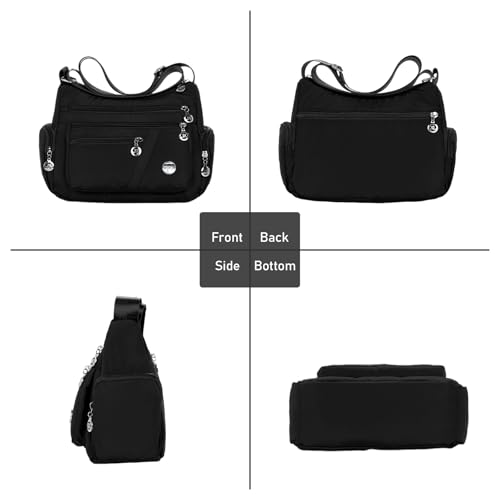 Witery WTR-US2136-01 Nylon Crossboby Bags For Women - Waterproof Zipper Multi-Pocket Crossboby Purse Lightweight Shoulder Bag thumb #2