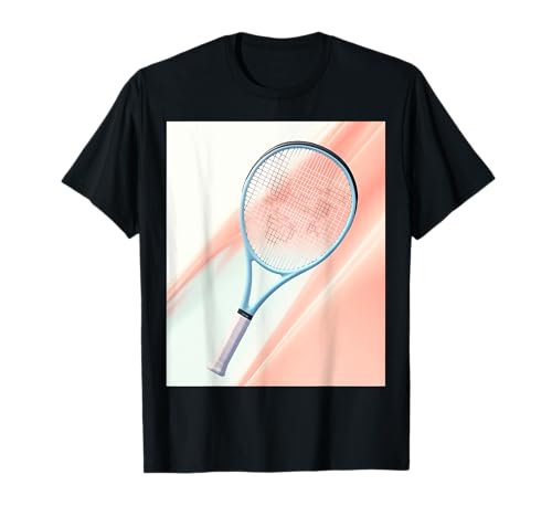 Diseño Elegante de Raqueta de Tenis Deportes Camiseta