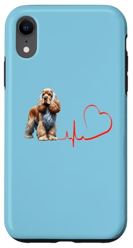Carcasa para iPhone XR Inglés Cocker Spaniel Heartbeat EKG Divertido Dueño y Amante del Perro