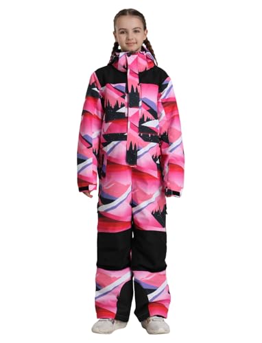 Image of GSOU SNOW Kids Snow Suit One Piece Ski Suit Boys Girls Snowboard Jumpsuits Waterproof Youth Snowsuit Outfit