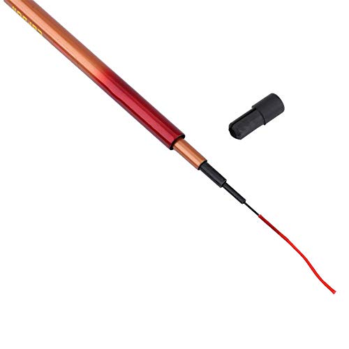 Handstang Hengel, intrekbare handstang, draagbare glazen stalen paal met karperlijnenpatroon op het zwarte ultraharde handvat, geschikt voor vissen bij beek, meer en rivier - Image 4