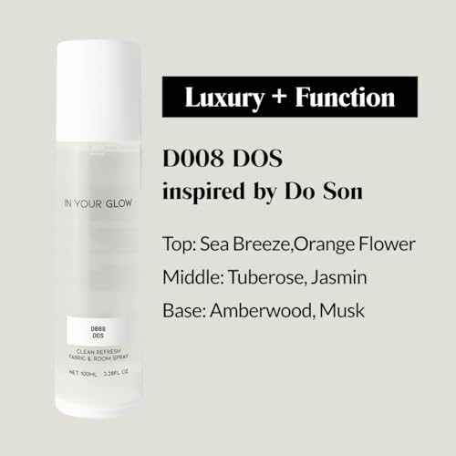 Image of In Your Glow Fabric & Room Mist Spray- Long-Lasting Clean Scent, Unisex Luxury Fragrance & Odor Eliminator, 100ml- D008 DOS