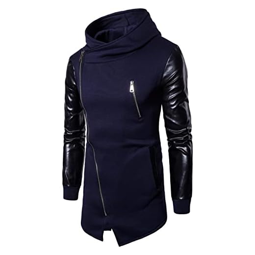 Kappa med luva för män Mode Oregelbundna sömmar Personlighet Trend Bekväm All-match Casual långärmad kappa XXL