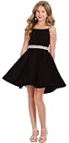 Jirocum Kids Parent Father Daughter Pageant Dresses for Girls 2025 Satin Crystal Flower Girl Kids Children Teen Gowns Size16 Black
