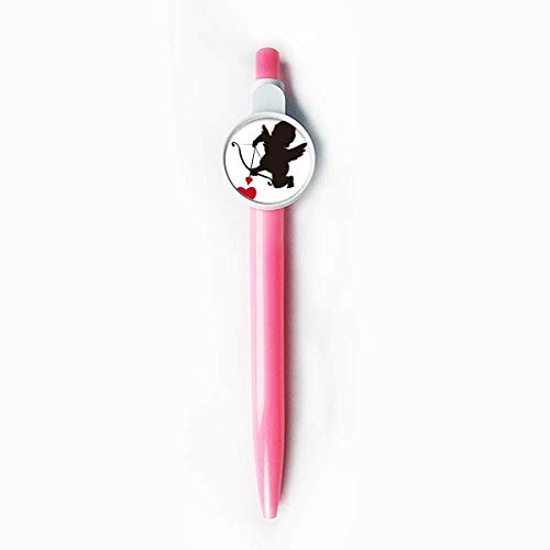 Stylo à bille rétractable Love Cupid Angel à motif cœur bleu pour écrire au quotidien
