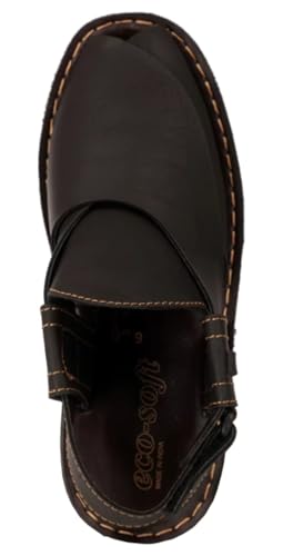 Image of eco-soft Men's Ethnic Synthetic Leather Peshawari Slip On Sandal | Shoes for Wedding|Party|Occasions|Fashion|Stylish|Outdoor|Lightweight|Shoes with TPR Sole