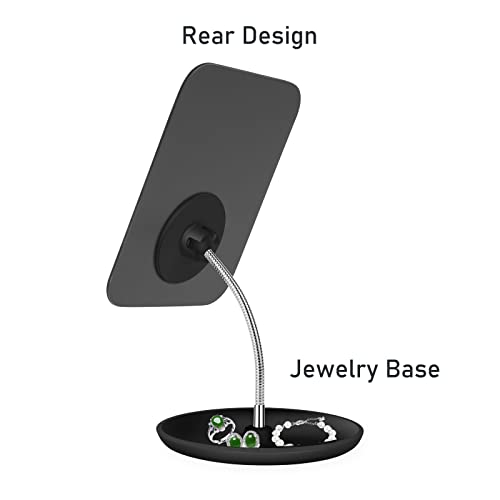 Lfoyou Table Vanity Mirror With Stand - Makeup Mirror For Desk - Adjustable Flexible Gooseneck, 360°Rotation Folding Portable Bathroom Shaving Cosmetic Mirror Square #TOP2