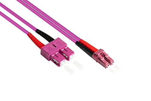 Good Connections LWL Câble patch duplex LC vers SC multimode 50/125" fibre optique violet OM4 - Violett/rose 10 m
