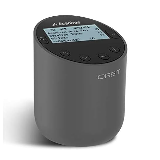 Avantree Orbit Bluetooth 5.0 Audio TV trådlös sändare med LCD-skärm, klass 1 dubbel antenn lång räckvidd, Netflix Prime redo, aptX låg latens för 2 hörlurar, igenom, för alla TV-apparater