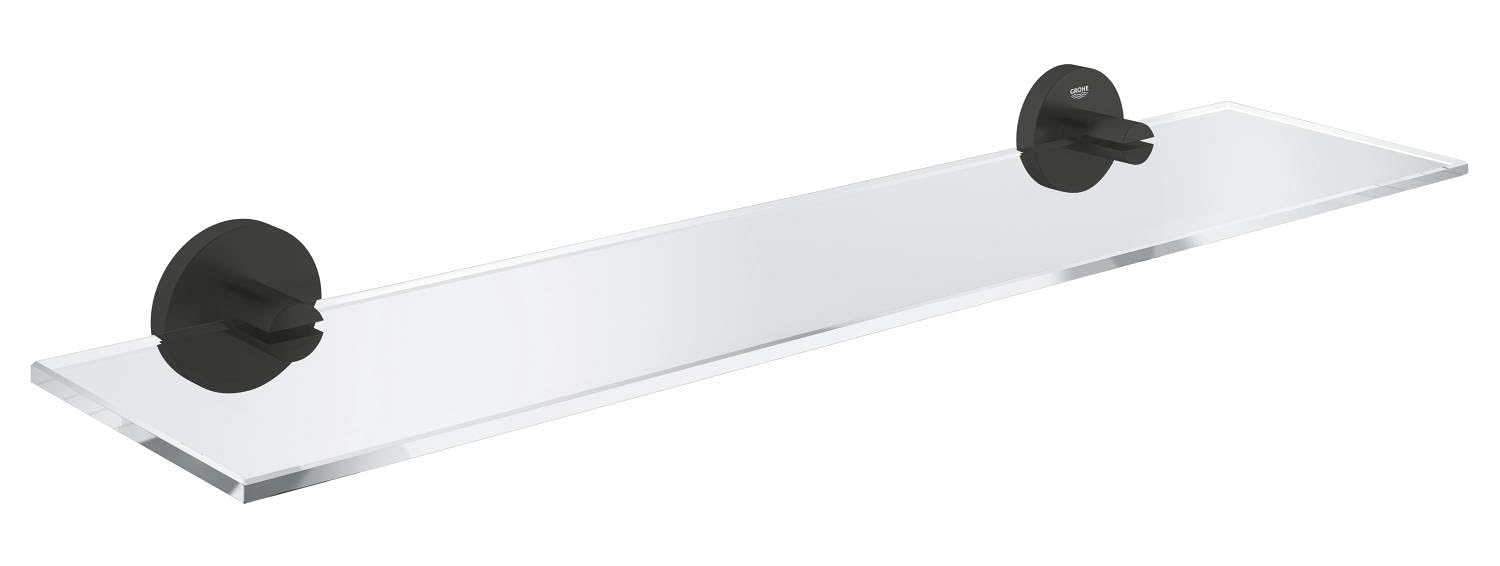 GROHE Start Quickfix - Repisa de cristal 530 mm, Negro Mate 412022430