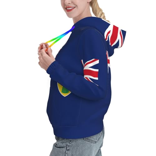 Sweat à capuche imprimé drapeau îles Turques et Caïques pull ajusté femme - 2
