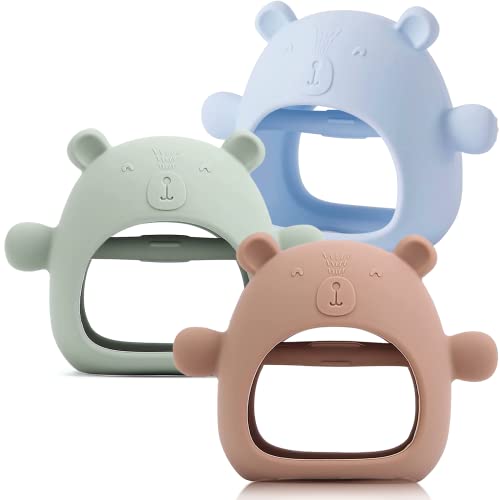 3 Pack Baby Teething Toy Silicone Bear