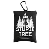 E-Tail Nation Disc Golf Chalk Bag With Carabiner, Frisbee Disc Golf Grip Enhancer For All Skill Levels, Pre-Filled Chalk For Dry Hands &Amp; Wind Read - Black - Stupid Tree Design