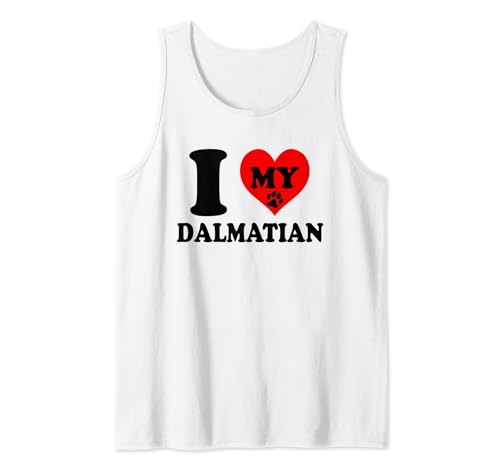 I Love Dalmatian Dalmatien Dog Breed Kennel Dad Mom Débardeur