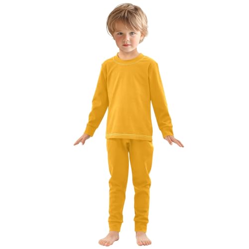 Orange Long Sleeve Pajamas Set Sleepwear Jammies 2pcs Set Pjs Orange
