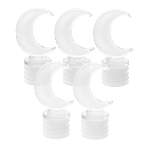 NIYANGLE 5pièces Bouchon De Bouteille De Parfum Lot De Plastique Design Lune Pour Bouteilles Verre Et Diffuseurs Huiles Essentielles