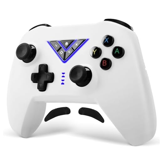 VooFun Manette Switch Pro, Bluetooth Manette Sans Fil pour Switch/Switch 2/PC, Gamer Switch Manettes avec Vibration, Turbo, Gyroscope 6 Axes, RGB Lumière, Wake-Up, Bouton Programmable (Blanc)