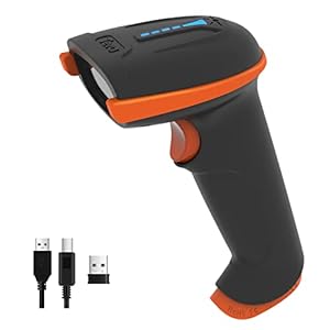 Tera Barcode Scanner Wireless with Battery Level Indicator (2.4Ghz Wireless+USB 2.0 Wired) Rechargeable 1D Barcode…