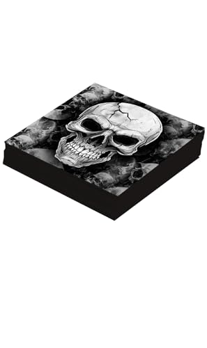 FIESTAS GUIRCA | 20 Serviettes Tête de Mort Jetables (16x16